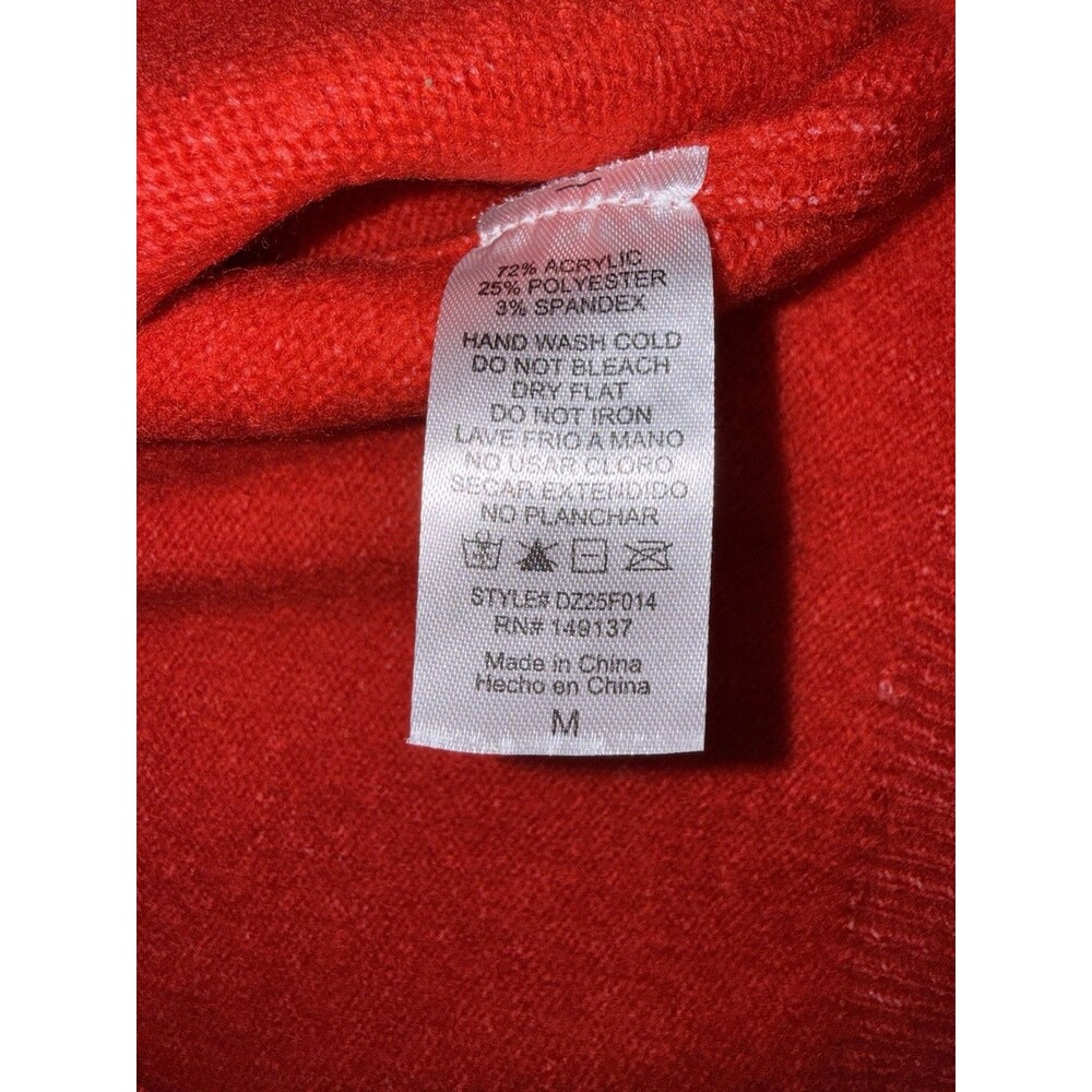 Double Zero Women’s Size Medium Full Button Red Cardigan With Frill Collar - Picture 4 of 6